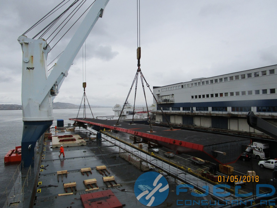 Nygardstangen Bridge, Stettin - Bergen, MV Eemslift Nellie, April-May, 2018